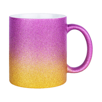 BLANK, Κούπα Χρυσή/Ροζ Glitter, κεραμική, 330ml