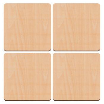 BLANK, ΣΕΤ x4 Σουβέρ ξύλινα τετράγωνα plywood (9cm)