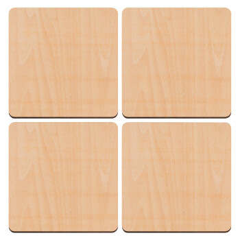 BLANK, ΣΕΤ x4 Σουβέρ ξύλινα τετράγωνα plywood (9cm)