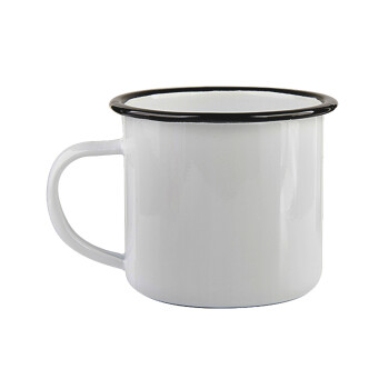 BLANK, Κούπα εμαγιέ με μαύρο χείλος 360ml