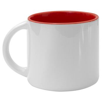 BLANK, Κούπα κεραμική 400ml Λευκή/Κόκκινη