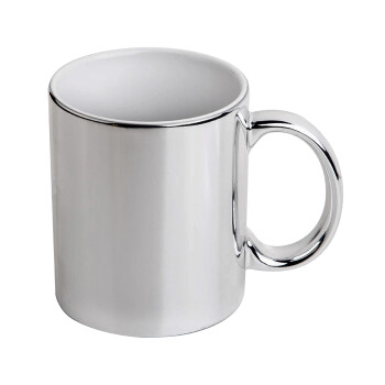 BLANK, Κούπα κεραμική, ασημένια καθρέπτης, 330ml