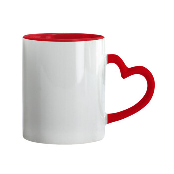 BLANK, Mug heart red handle, ceramic, 330ml