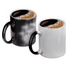 Color changing magic Mug, ceramic, 330ml when adding hot liquid inside, the black colour desappears (1 pcs)
