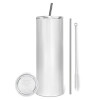 Tumbler stainless steel 600ml, with metal straw & cleaning brush