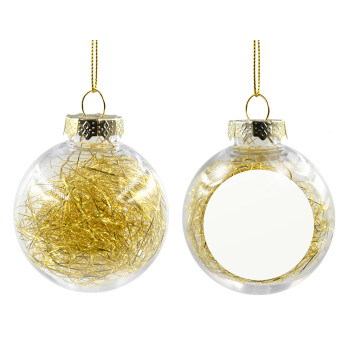 BLANK, Transparent Christmas tree ball ornament with gold filling 8cm