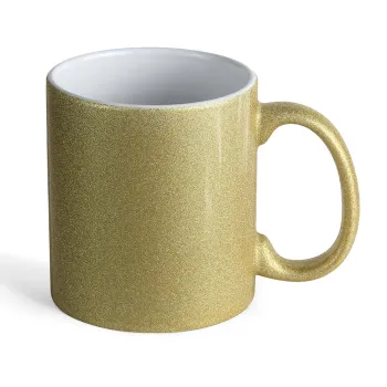 BLANK, Κούπα Χρυσή Glitter που γυαλίζει, κεραμική, 330ml