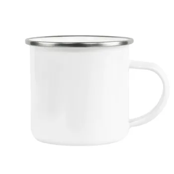 BLANK, Metallic enamel cup white 360ml