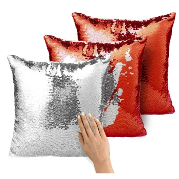 BLANK, Μαξιλάρι καναπέ Μαγικό Κόκκινο με πούλιες 40x40cm περιέχεται το γέμισμα