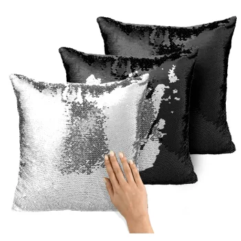 BLANK, Μαξιλάρι καναπέ Μαγικό Μαύρο με πούλιες 40x40cm περιέχεται το γέμισμα
