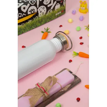 BLANK, Πασχαλινή Λαμπάδα με παγούρι μεταλλικό (620ml, stainless steel) & κερί αρωματικό πλακέ (30cm) (ΡΟΖ)