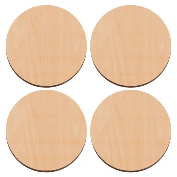 BLANK, ΣΕΤ x4 Σουβέρ ξύλινα στρογγυλά plywood (9cm)