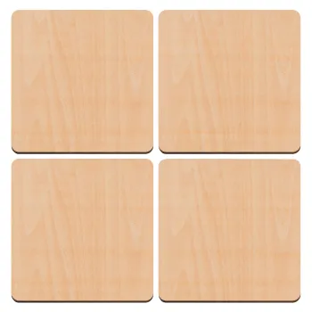 BLANK, ΣΕΤ x4 Σουβέρ ξύλινα τετράγωνα plywood (9cm)