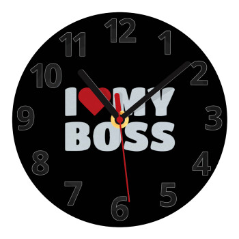 I LOVE MY BOSS, Ρολόι τοίχου γυάλινο (20cm)