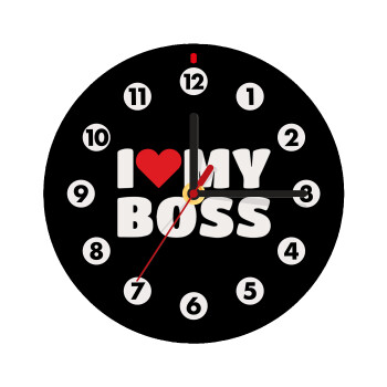 I LOVE MY BOSS, Wooden wall clock (20cm)