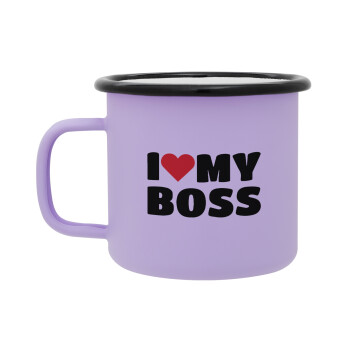 I LOVE MY BOSS, Κούπα Μεταλλική εμαγιέ ΜΑΤ Light Pastel Purple 360ml
