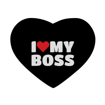 I LOVE MY BOSS, Mousepad καρδιά 23x20cm