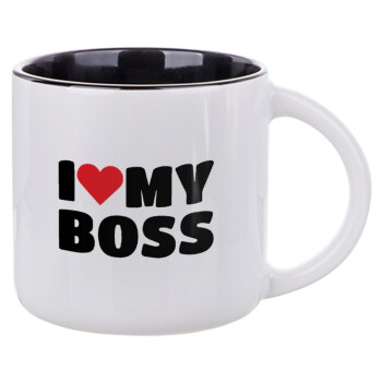 I LOVE MY BOSS, Κούπα κεραμική 400ml Λευκή/Μαύρη
