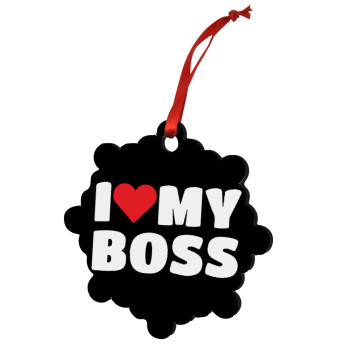 I LOVE MY BOSS, Στολίδι Χριστουγεννιάτικο στολίδι snowflake ξύλινο 7.5cm