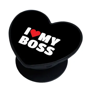 I LOVE MY BOSS, Phone Holders Stand  καρδιά Μαύρο Βάση Στήριξης Κινητού στο Χέρι