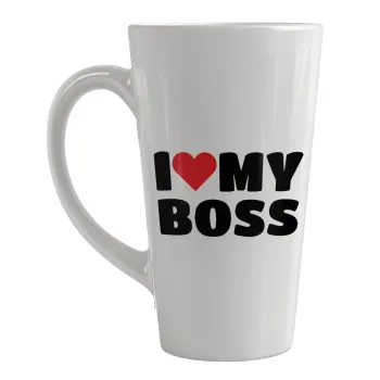 I LOVE MY BOSS, Κούπα κωνική Latte Μεγάλη, κεραμική, 450ml