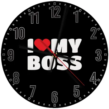 I LOVE MY BOSS, Ρολόι τοίχου ξύλινο (30cm)