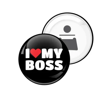 I LOVE MY BOSS, Μαγνητάκι και ανοιχτήρι μπύρας στρογγυλό διάστασης 5,9cm