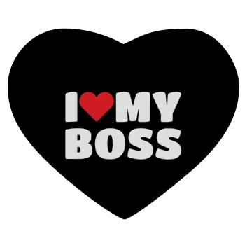 I LOVE MY BOSS, Mousepad καρδιά 23x20cm