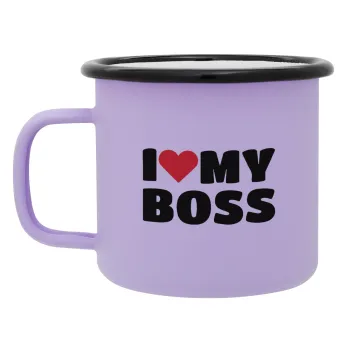I LOVE MY BOSS, Κούπα Μεταλλική εμαγιέ ΜΑΤ Light Pastel Purple 360ml