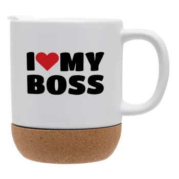 I LOVE MY BOSS, Ceramic coffee mug Cork (MAT), 330ml