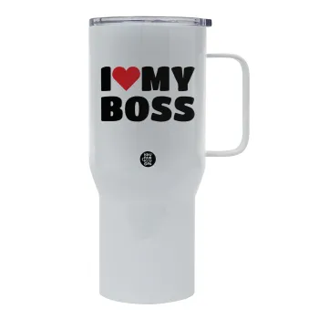 I LOVE MY BOSS, Tumbler με καπάκι, διπλού τοιχώματος (θερμό) 750L