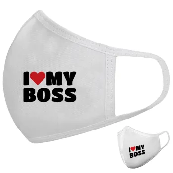 I LOVE MY BOSS, Μάσκα υφασμάτινη υψηλής άνεσης παιδική (Δώρο πλαστική θήκη)