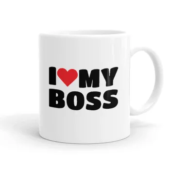 I LOVE MY BOSS, Ceramic coffee mug, 330ml