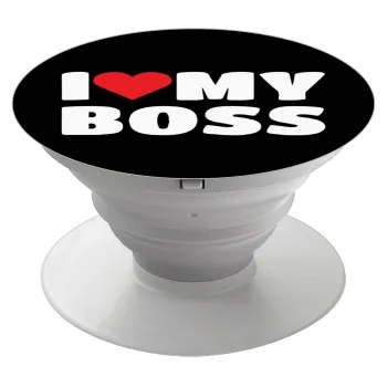 I LOVE MY BOSS, Phone Holders Stand  White Hand-held Mobile Phone Holder