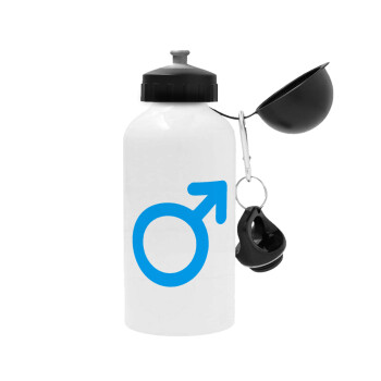 MALE, Metal water bottle, White, aluminum 500ml