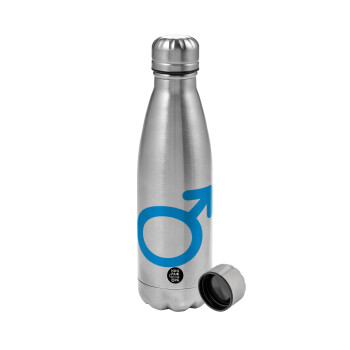 MALE, Metallic water bottle, stainless steel, 750ml