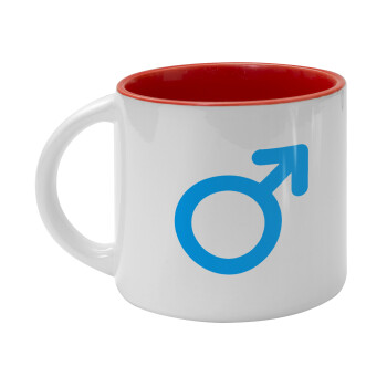 MALE, Κούπα κεραμική 400ml Λευκή/Κόκκινη
