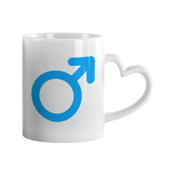 MALE, Mug heart handle, ceramic, 330ml