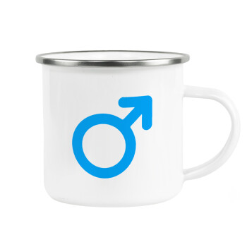 MALE, Metallic enamel cup white 360ml