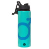 Metallic water bottle with safety lid, 850ml aluminum