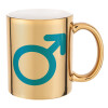 Mug ceramic, gold mirror, 330ml