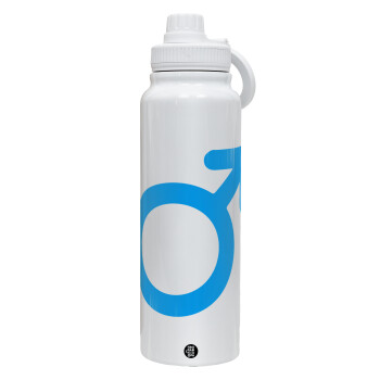 MALE, 1L Stainless Steel Thermal Bottle with Phone Holder & Double Wall Insulation