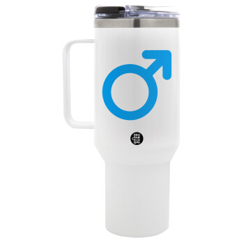 MALE, Mega Stainless steel Tumbler with lid, double wall 1,2L