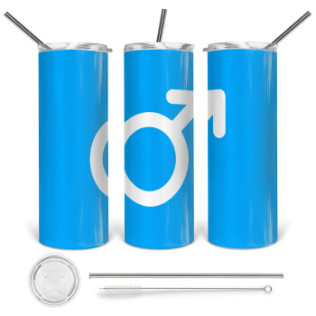 MALE, Tumbler stainless steel 600ml, with metal straw & cleaning brush