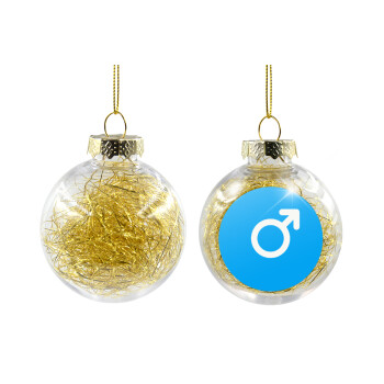 MALE, Χριστουγεννιάτικη μπάλα δένδρου διάφανη με χρυσό γέμισμα 8cm