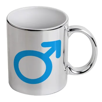 MALE, Mug ceramic, silver mirror, 330ml