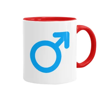MALE, Κούπα χρωματιστή κόκκινη, κεραμική, 330ml