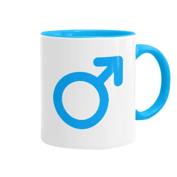 MALE, Κούπα χρωματιστή γαλάζια, κεραμική, 330ml