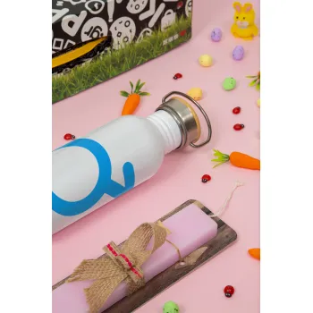 MALE, Πασχαλινή Λαμπάδα με παγούρι μεταλλικό (620ml, stainless steel) & κερί αρωματικό πλακέ (30cm) (ΡΟΖ)