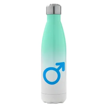 MALE, Metal mug thermos Green/White (Stainless steel), double wall, 500ml